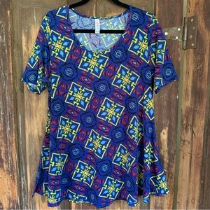 LULAROE “Perfect T” patterned top
